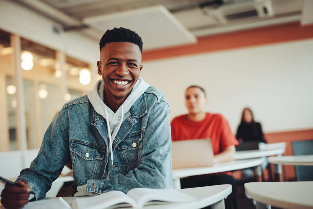 african american student in the classroom